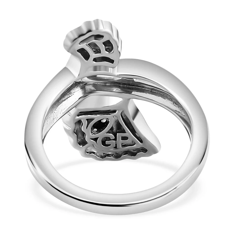 Kanchanaburi Blauer Saphir Ring 925 Silber rhodiniert ca. 0,02 ct