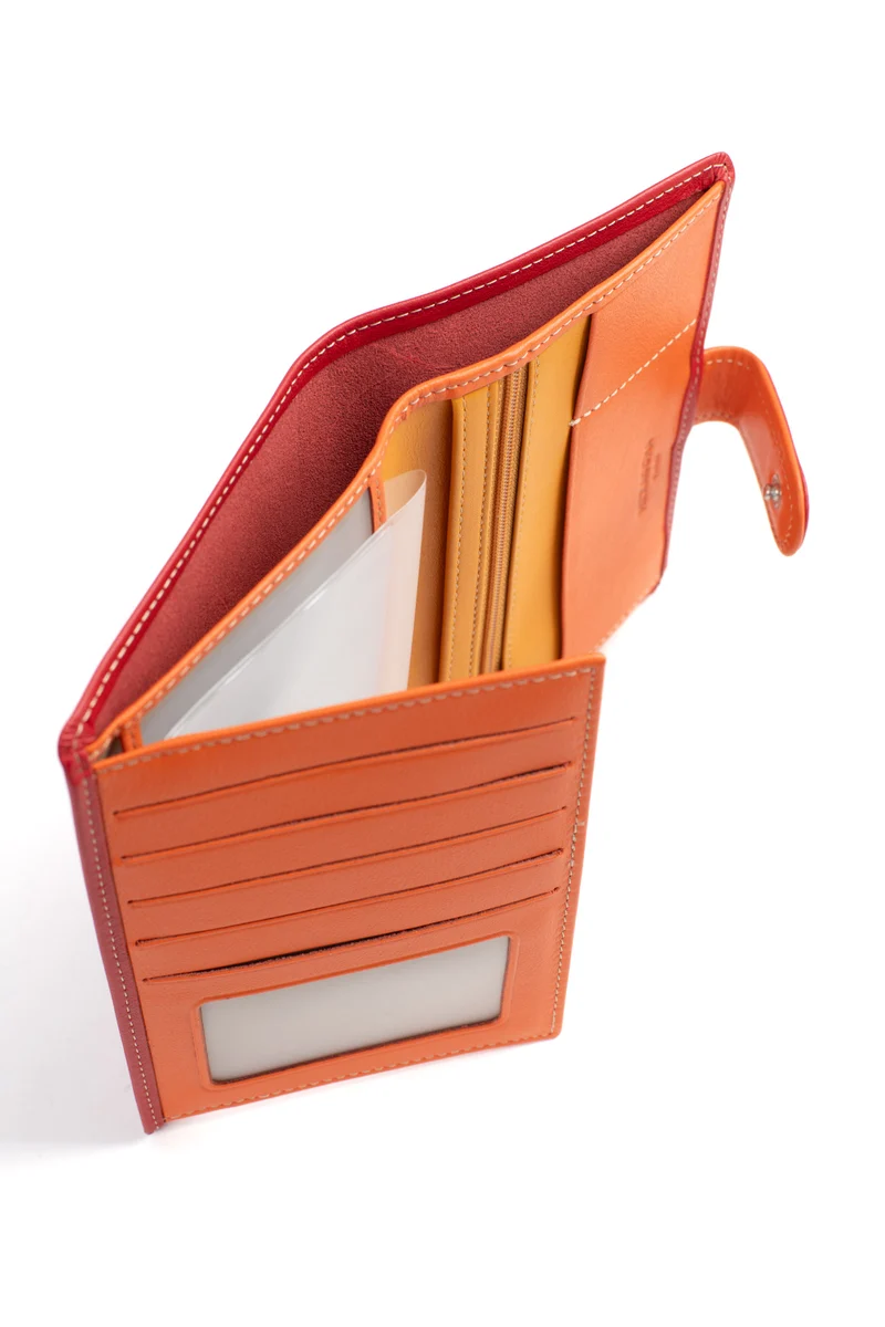 Portefeuille européen - 2 volets - Cuir