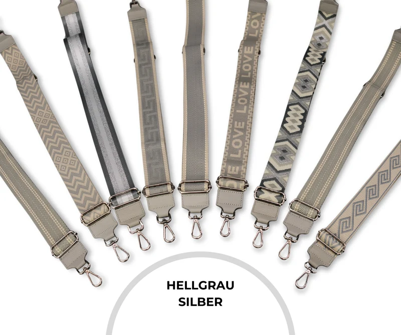 Taschenriemen - Hellgrau (Silber)
