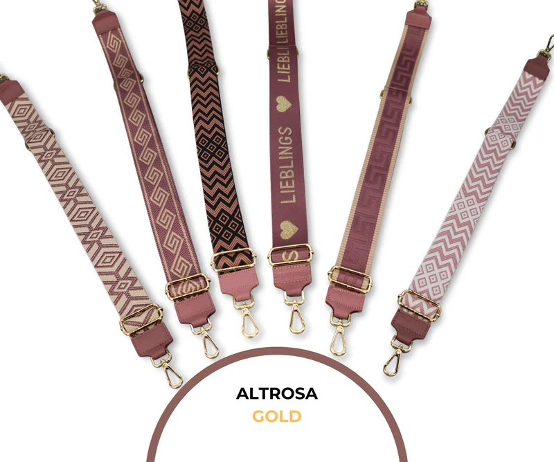 Taschenriemen - Altrosa (Gold)