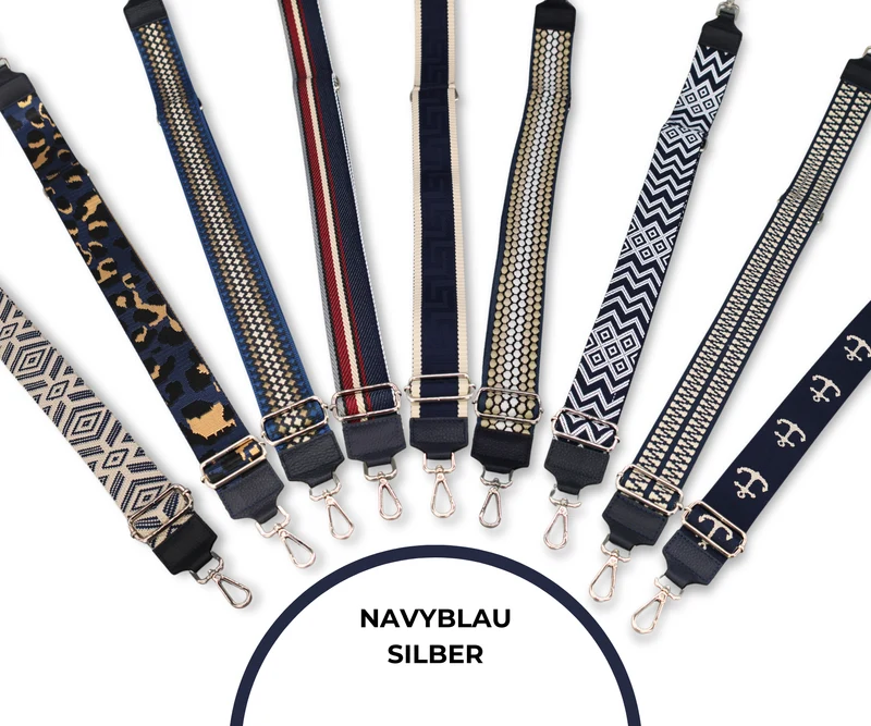 Taschenriemen - Navy Blau (Silber)