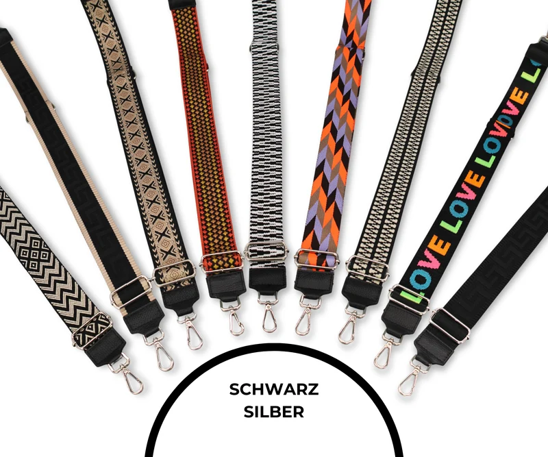 Taschenriemen - Schwarz(Silber)