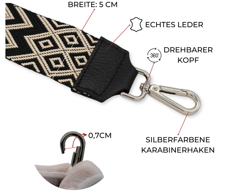 Taschenriemen - Schwarz(Silber)
