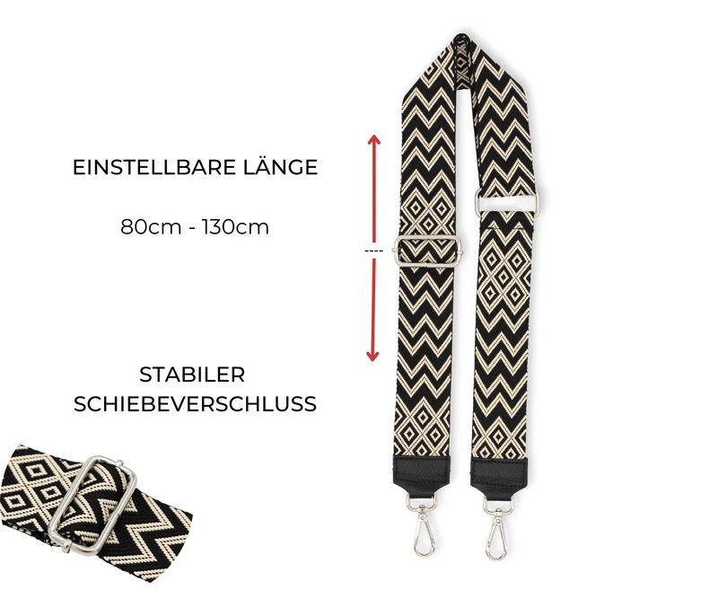 Taschenriemen - Schwarz(Silber)