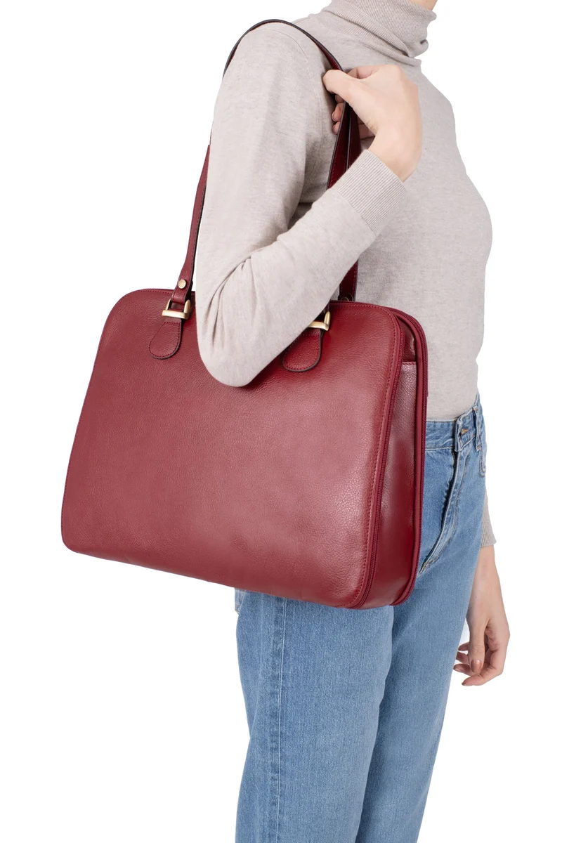 Sac porté épaule 2 anses - Tablette & A4 - Cuir
