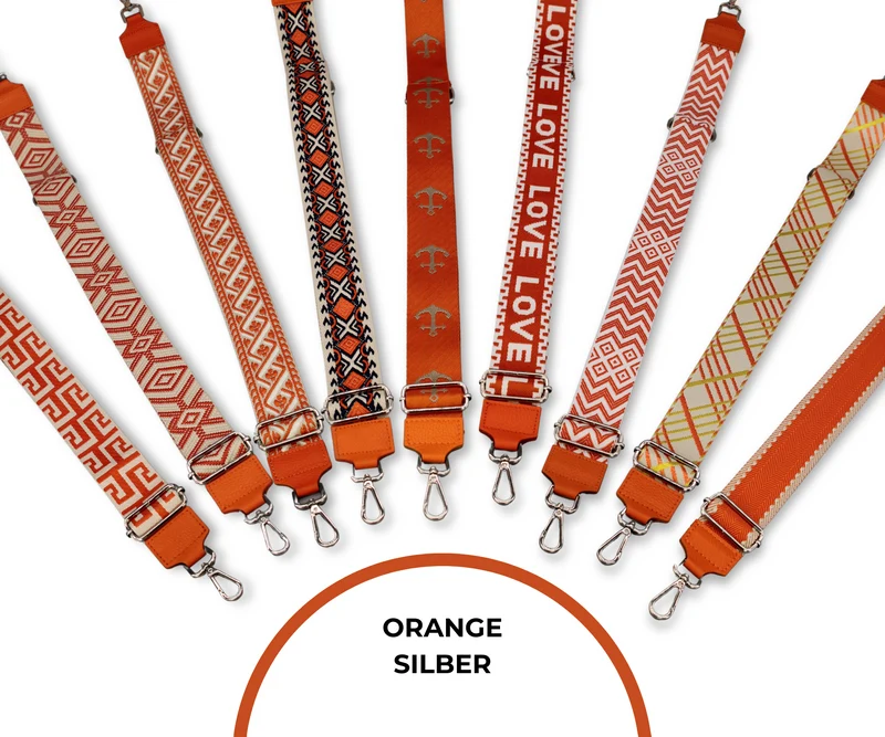 Taschenriemen - Orange (Silber)
