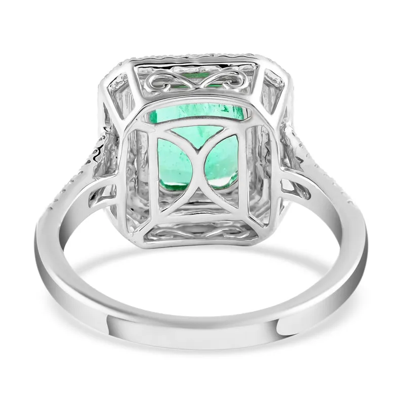 RHAPSODY AAAA kolumbianischer Smaragd und weißer Diamant-Ring, VS E-F, 950 Platin ca. 2.90 ct