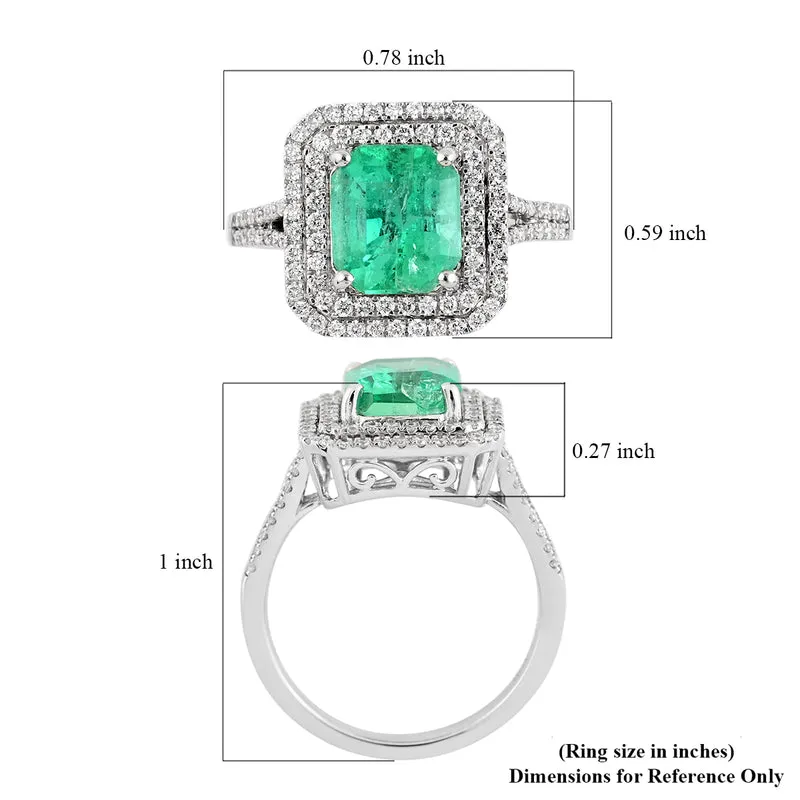 RHAPSODY AAAA kolumbianischer Smaragd und weißer Diamant-Ring, VS E-F, 950 Platin ca. 2.90 ct