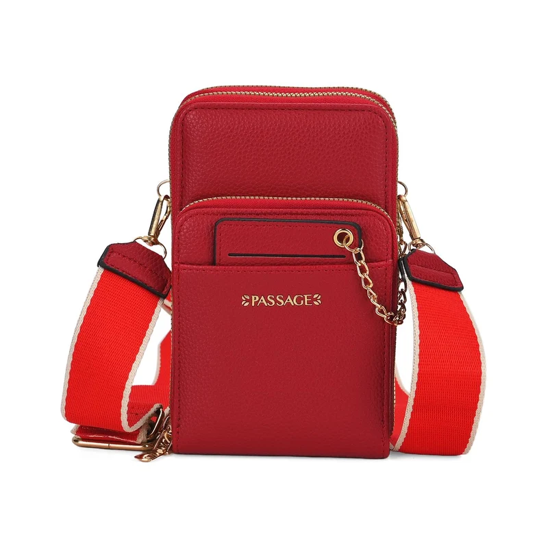 PASSAGE Crossbody-Handytasche mit Abnehmbarem Kartenhalter, 18x6.5x11cm, rosa