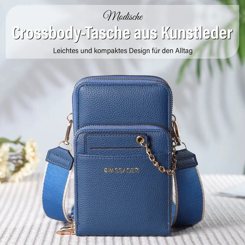 PASSAGE Crossbody-Handytasche mit Abnehmbarem Kartenhalter, 18x6.5x11cm, rosa