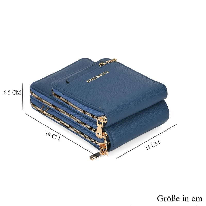 PASSAGE Crossbody-Handytasche mit Abnehmbarem Kartenhalter, 18x6.5x11cm, rosa