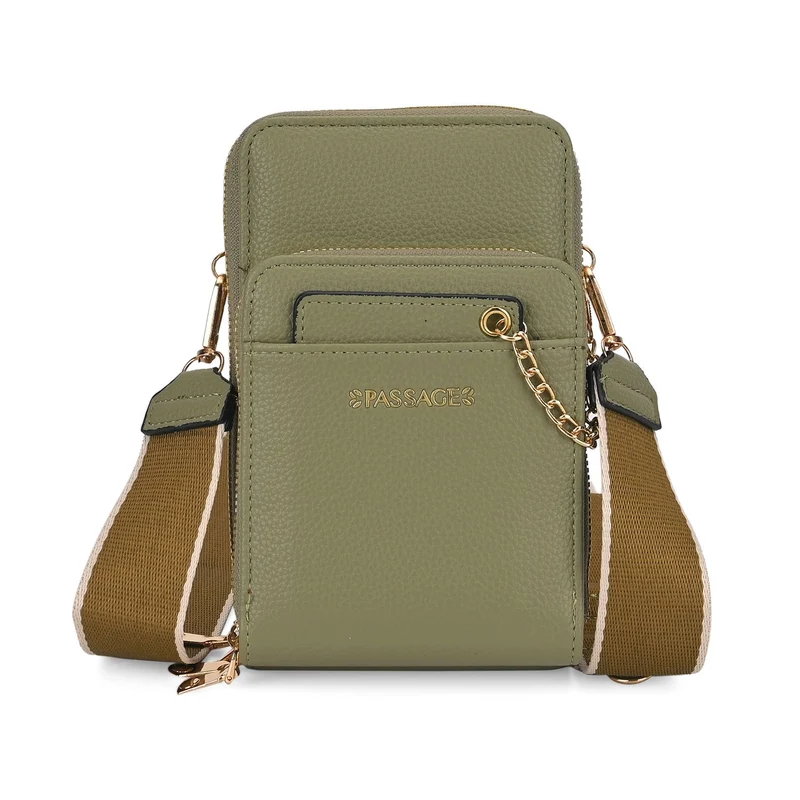 PASSAGE Crossbody-Handytasche mit Abnehmbarem Kartenhalter, 18x6.5x11cm, rosa