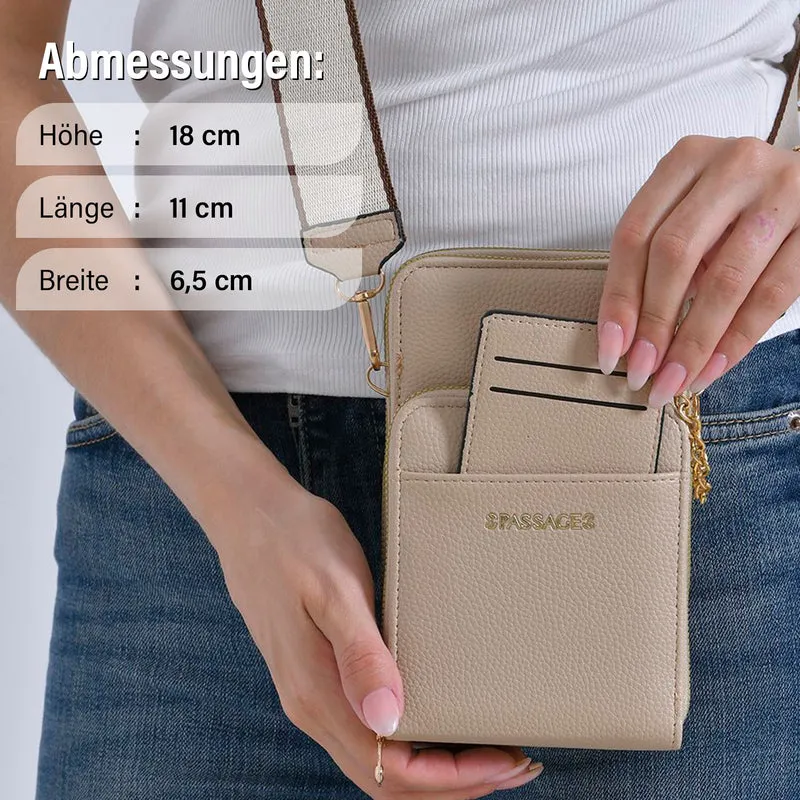 PASSAGE Crossbody-Handytasche mit Abnehmbarem Kartenhalter, 18x6.5x11cm, rosa