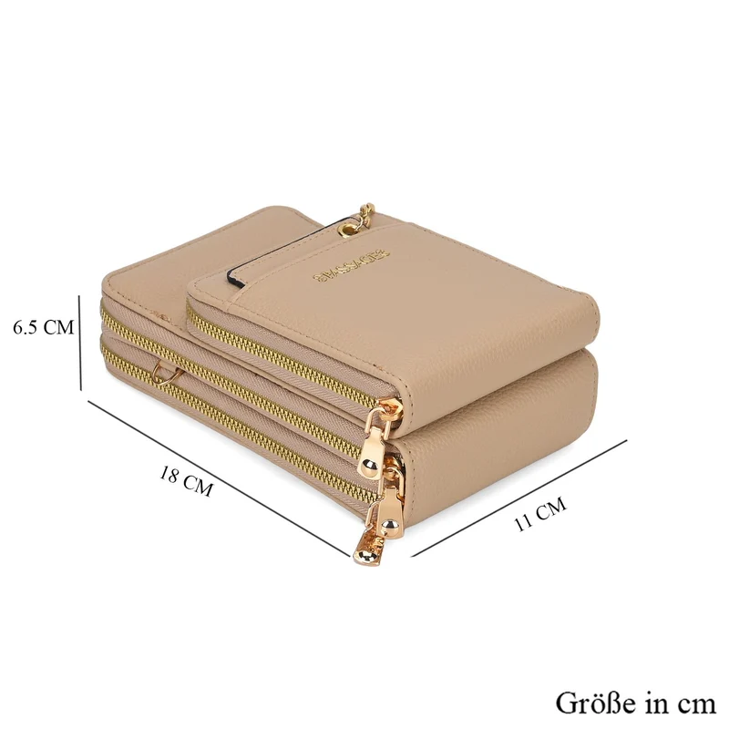 PASSAGE Crossbody-Handytasche mit Abnehmbarem Kartenhalter, 18x6.5x11cm, rosa