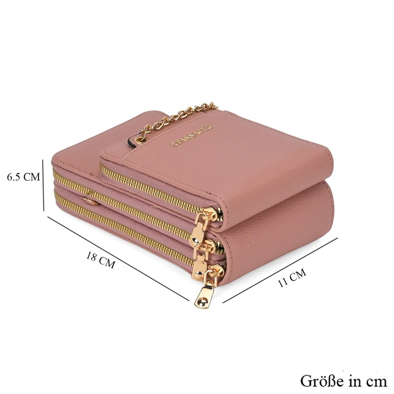 PASSAGE Crossbody-Handytasche mit Abnehmbarem Kartenhalter, 18x6.5x11cm, rosa