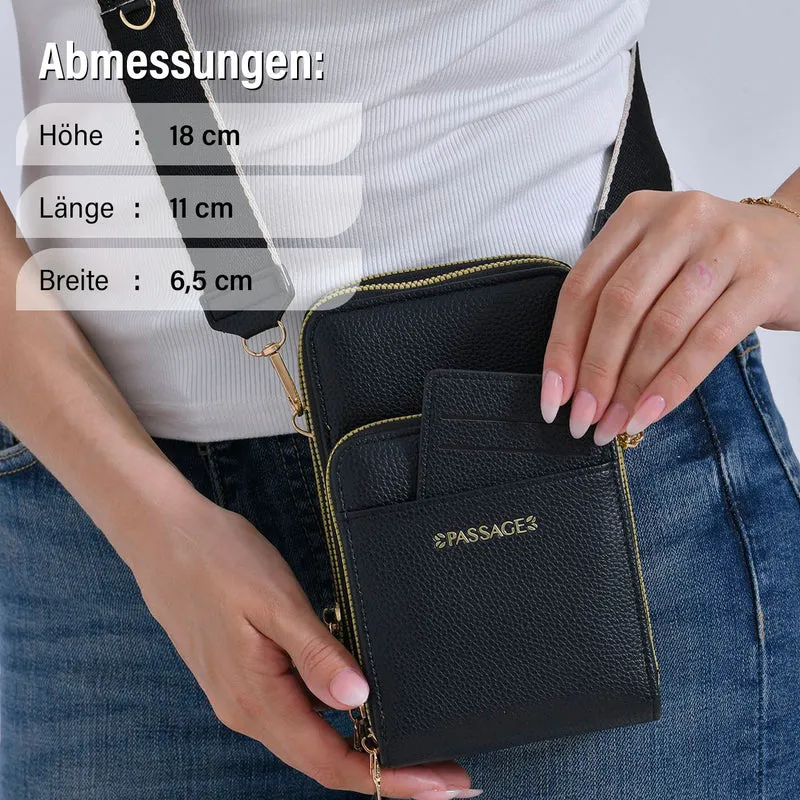 PASSAGE Crossbody-Handytasche mit Abnehmbarem Kartenhalter, 18x6.5x11cm, rosa