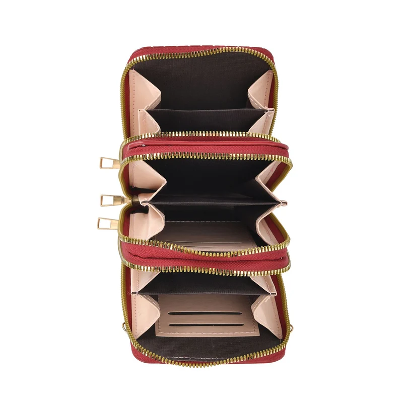 Designer-Umhängetasche mit Kartenfächern und RFID-Schutz und verstellbarem Riemen, 18 x 11 x 8 cm, Himmelblau