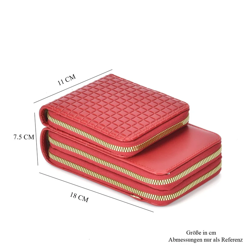 Designer-Umhängetasche mit Kartenfächern und RFID-Schutz und verstellbarem Riemen, 18 x 11 x 8 cm, Himmelblau