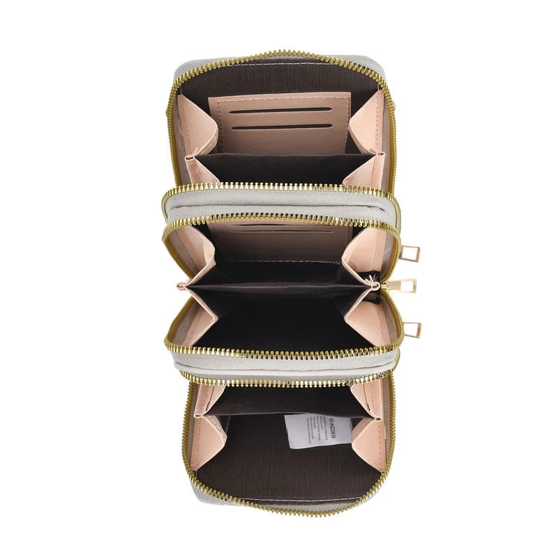 Designer-Umhängetasche mit Kartenfächern und RFID-Schutz und verstellbarem Riemen, 18 x 11 x 8 cm, Himmelblau