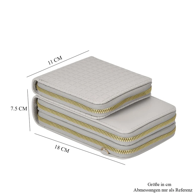 Designer-Umhängetasche mit Kartenfächern und RFID-Schutz und verstellbarem Riemen, 18 x 11 x 8 cm, Himmelblau