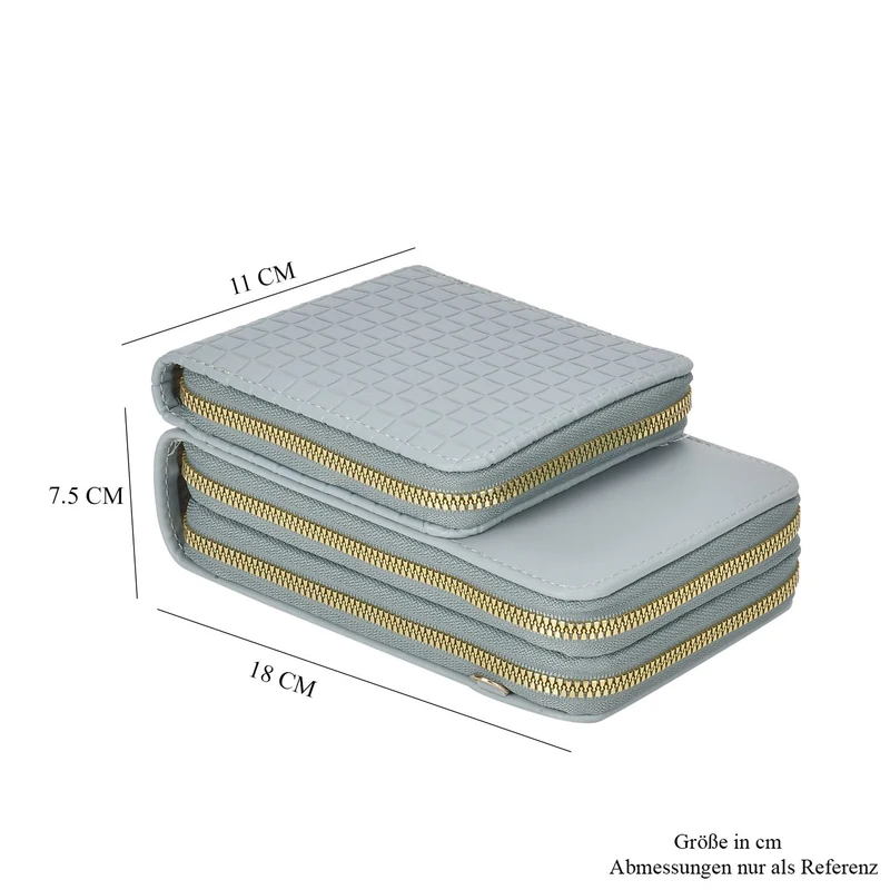 Designer-Umhängetasche mit Kartenfächern und RFID-Schutz und verstellbarem Riemen, 18 x 11 x 8 cm, Himmelblau