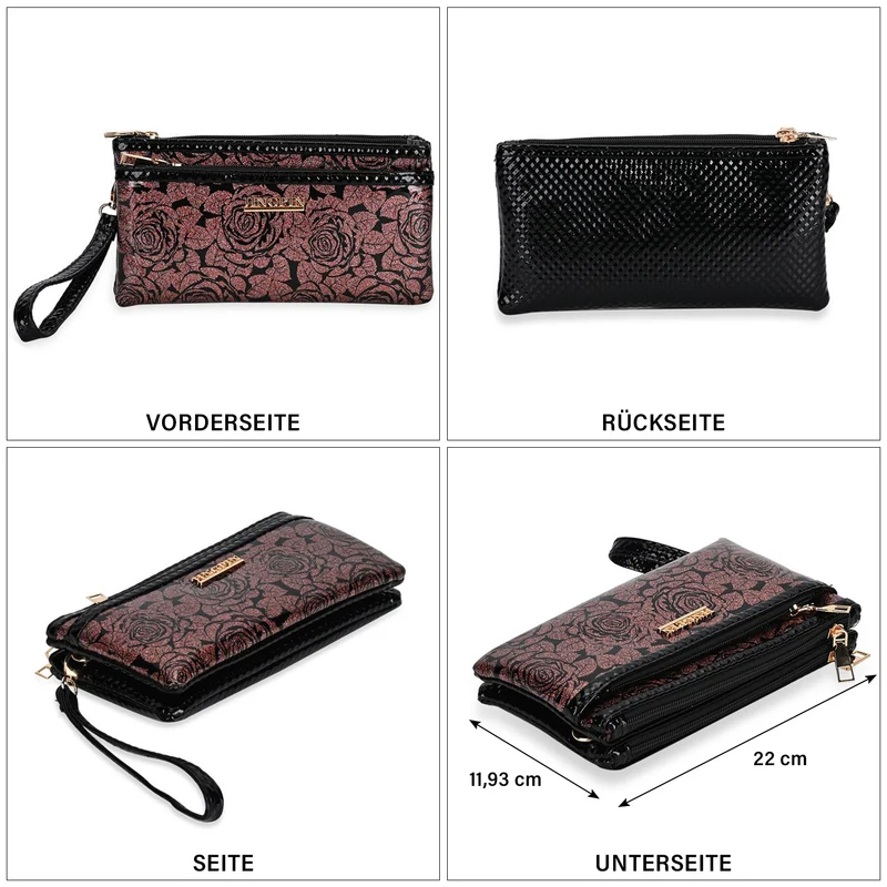 Sling Crossbody Bag, Stylische Silber-Umhängetasche, 3 Reißverschlussfächer, Vielseitiger 130 cm Gurt, PU-Außenseite, 100% Polyester-Futter, Kompakte Größe 22x12 cm, Silber