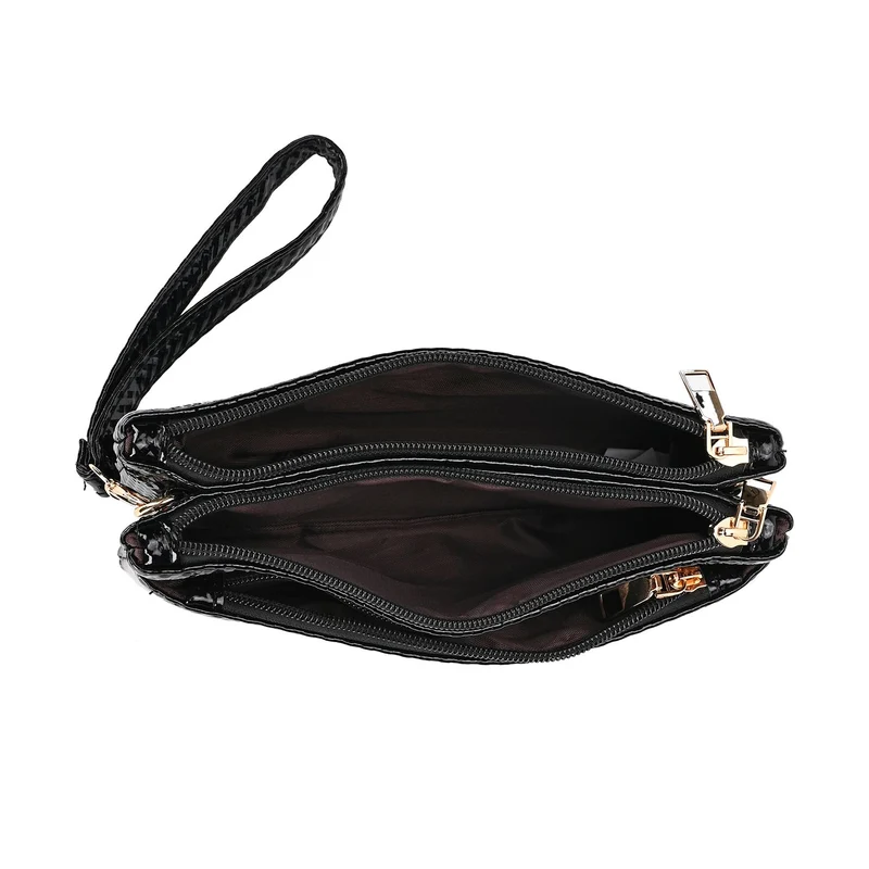 Sling Crossbody Bag, Stylische Silber-Umhängetasche, 3 Reißverschlussfächer, Vielseitiger 130 cm Gurt, PU-Außenseite, 100% Polyester-Futter, Kompakte Größe 22x12 cm, Silber