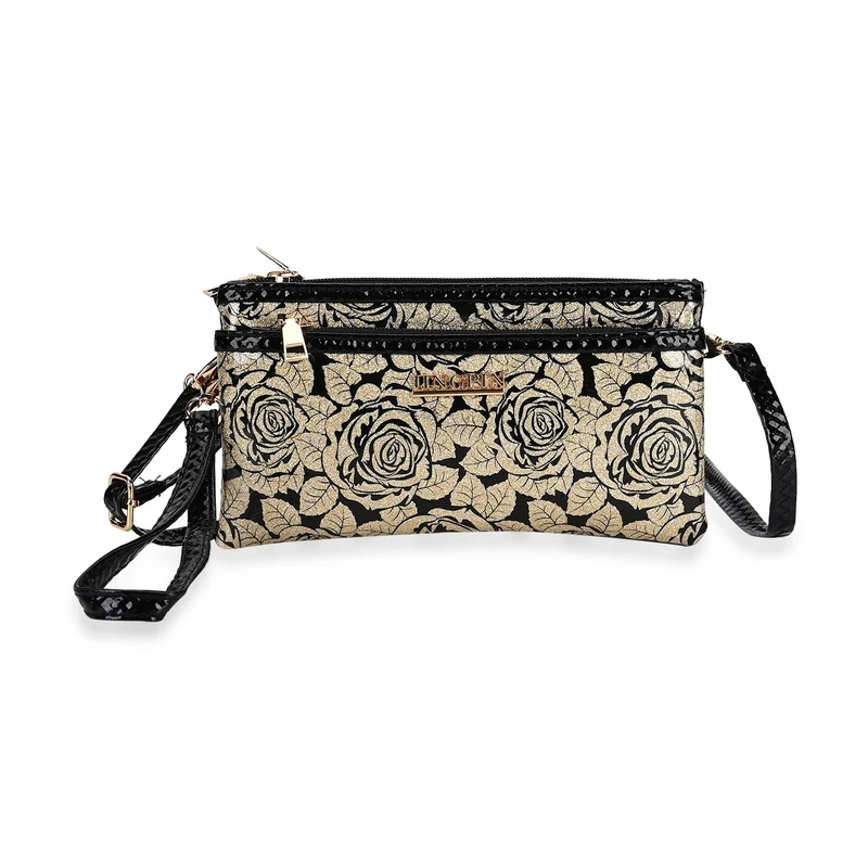 Sling Crossbody Bag, Stylische Silber-Umhängetasche, 3 Reißverschlussfächer, Vielseitiger 130 cm Gurt, PU-Außenseite, 100% Polyester-Futter, Kompakte Größe 22x12 cm, Silber
