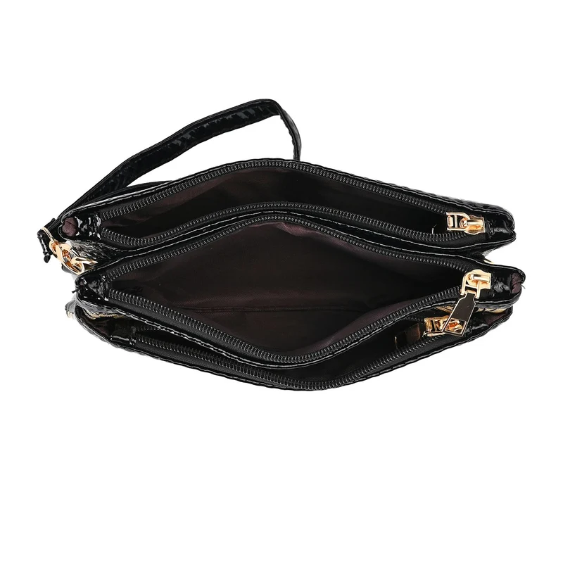 Sling Crossbody Bag, Stylische Silber-Umhängetasche, 3 Reißverschlussfächer, Vielseitiger 130 cm Gurt, PU-Außenseite, 100% Polyester-Futter, Kompakte Größe 22x12 cm, Silber