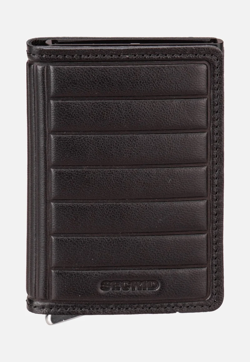 Slimwallet Emboss Lines Black+ - Portemonnaie
