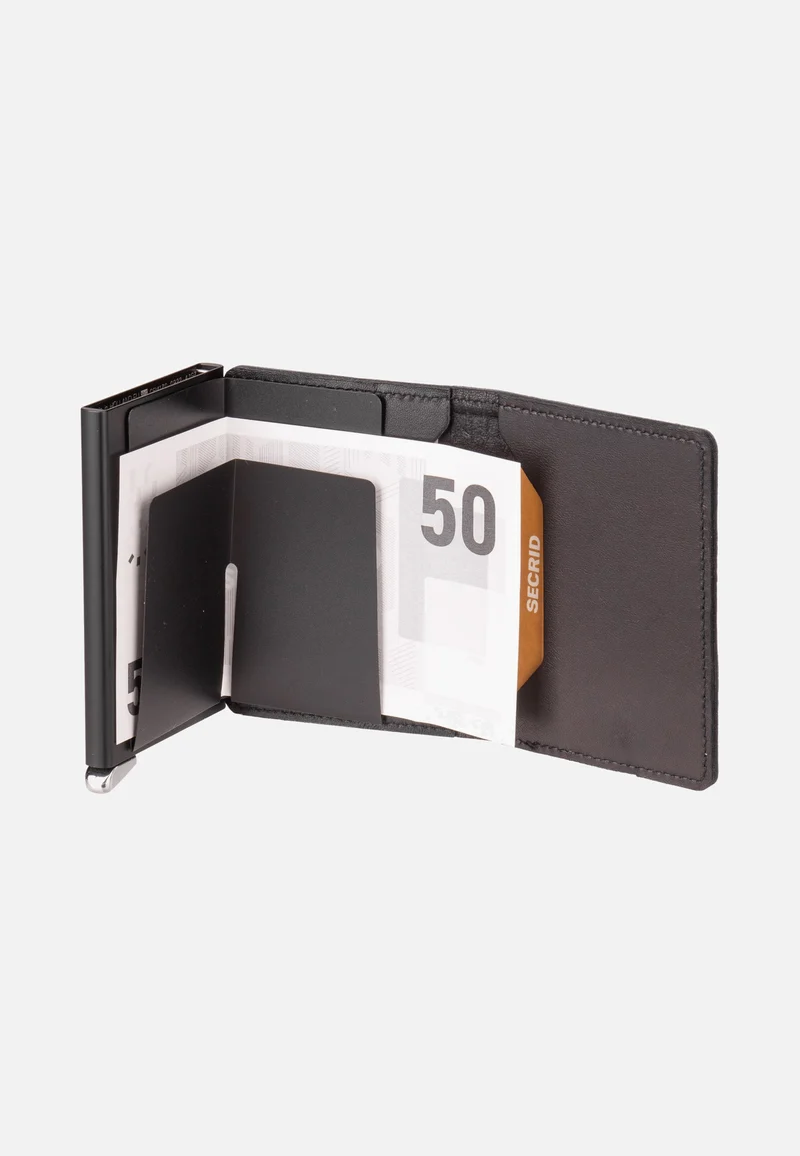 Slimwallet Emboss Lines Black+ - Portemonnaie
