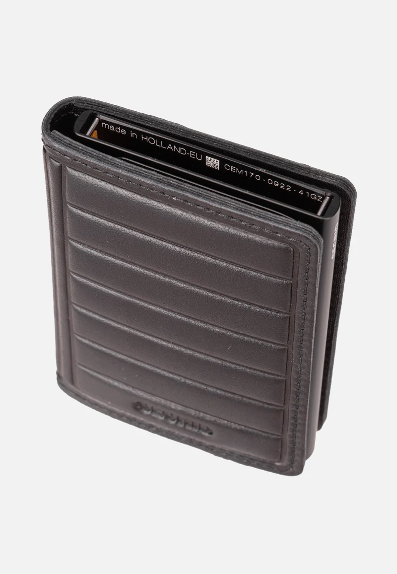 Slimwallet Emboss Lines Black+ - Portemonnaie