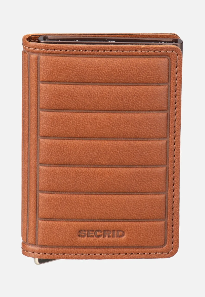 Slimwallet Emboss Lines Cognac+ - Portemonnaie
