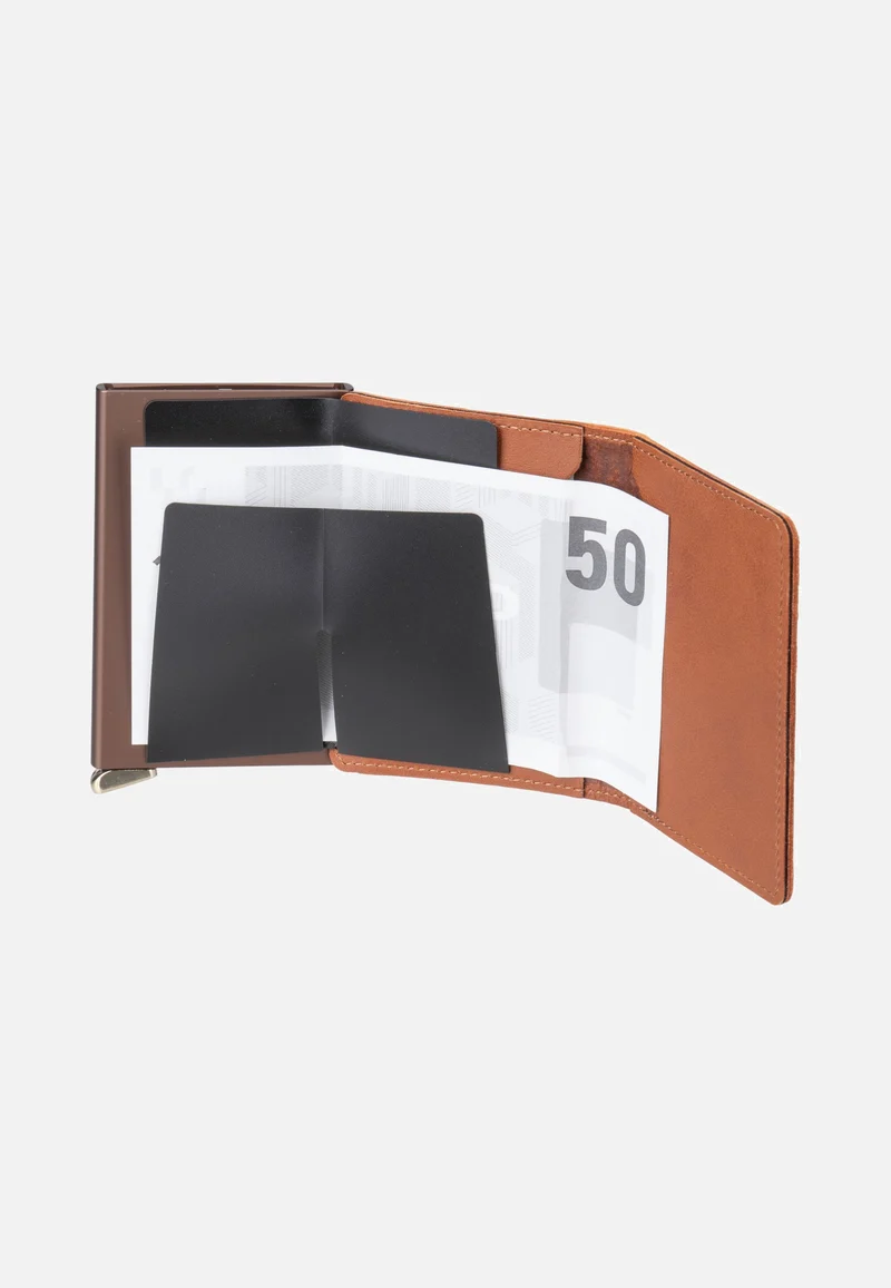 Slimwallet Emboss Lines Cognac+ - Portemonnaie