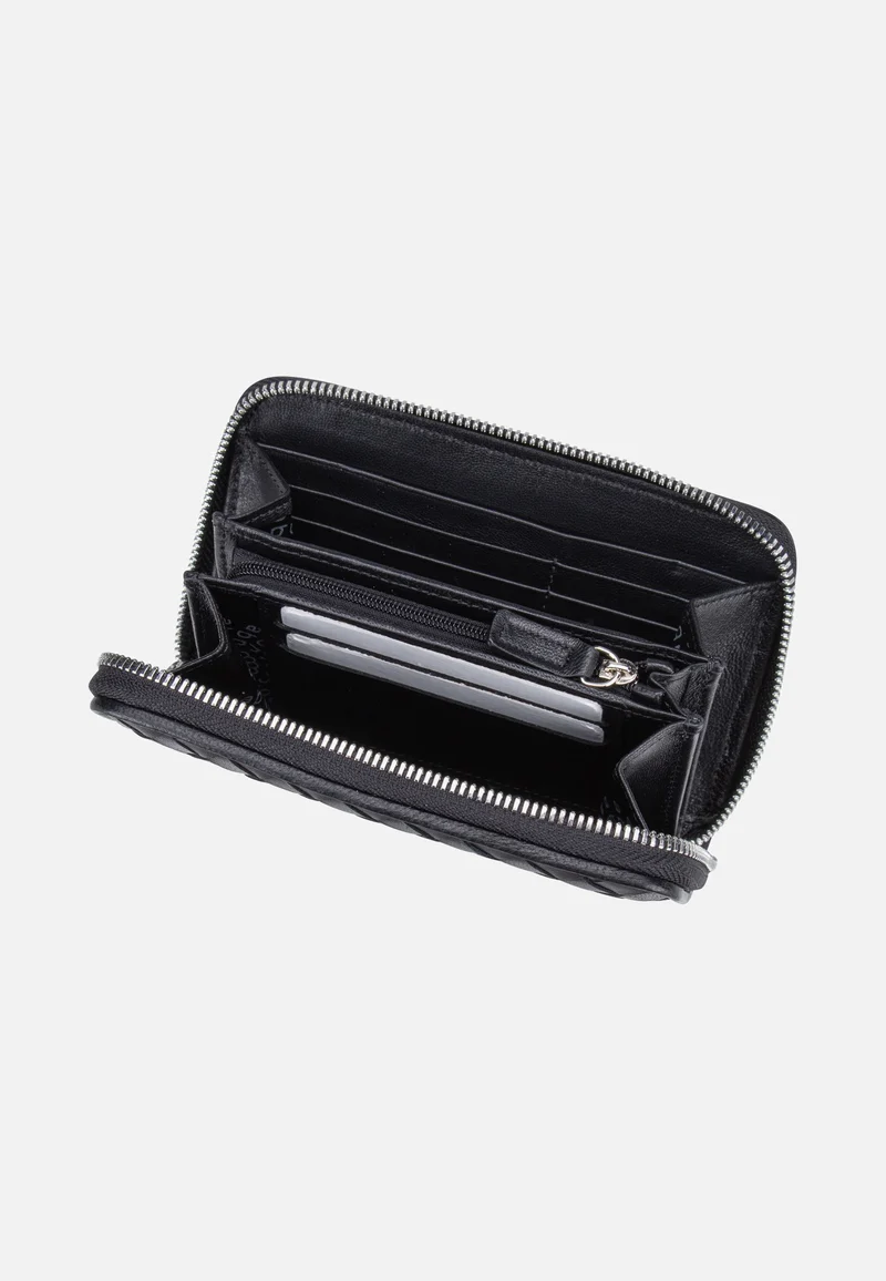 Piuma Weaving Wallet Black/Nickel - Portemonnaie