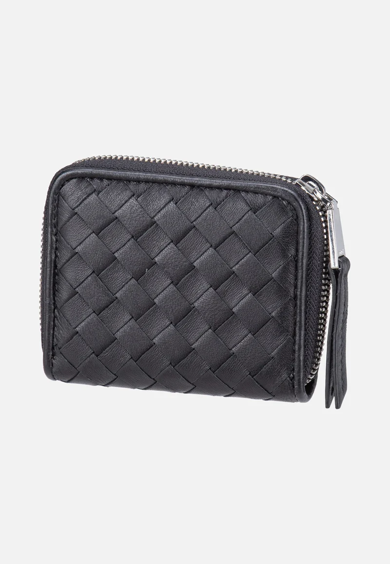 Piuma Weaving Mini Wallet Black/Nickel - Portemonnaie
