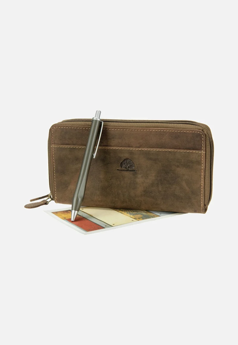 Vintage Leder Sattelbraun - Portemonnaie