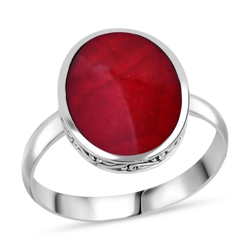 Royal Bali - Koralle Ring, 925 Silber ca. 2.77g