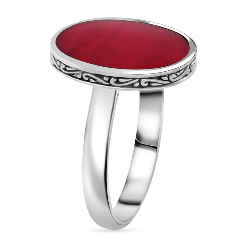 Royal Bali - Koralle Ring, 925 Silber ca. 2.77g