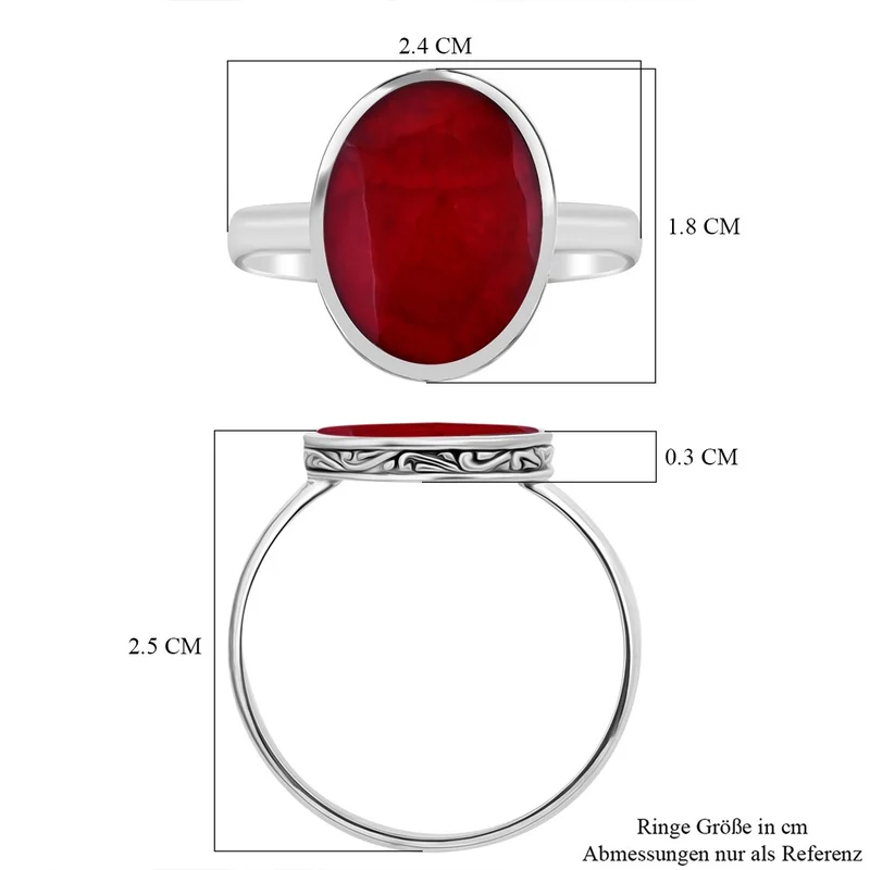 Royal Bali - Koralle Ring, 925 Silber ca. 2.77g
