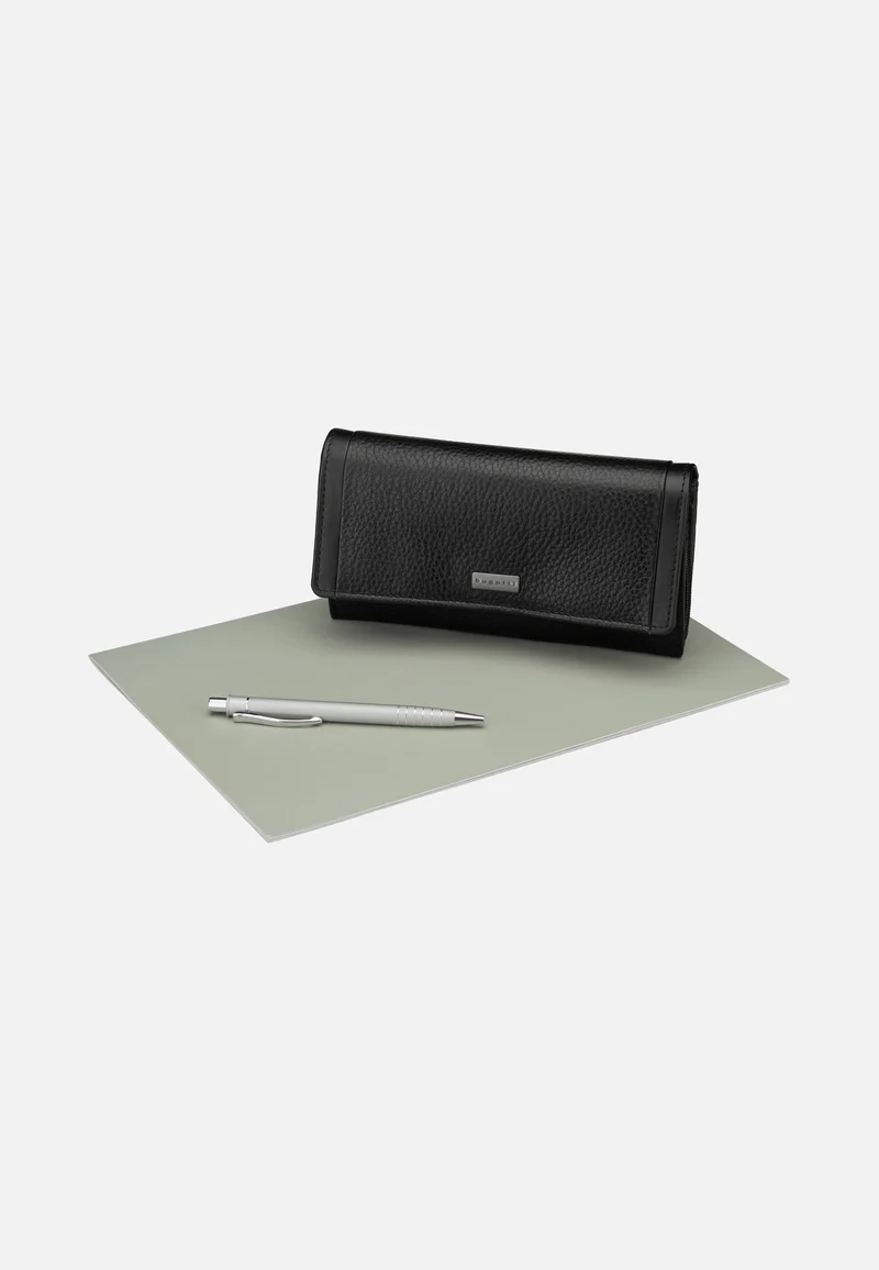 Sina Ladies Long With Flap Schwarz - Portemonnaie