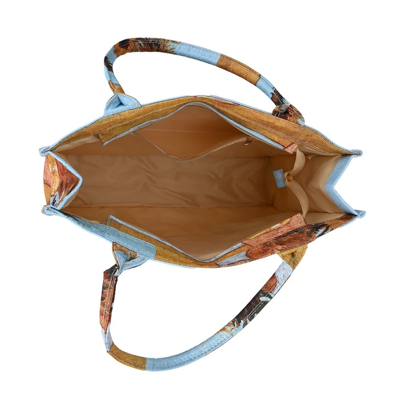 2-teiliges Taschenset - Shopper und Handytasche, ca. 40 x 12 x 35 cm (Shopper), ca. 20 x 11 x 2 cm (Handytasche), Sonnenblumen von Van Gogh