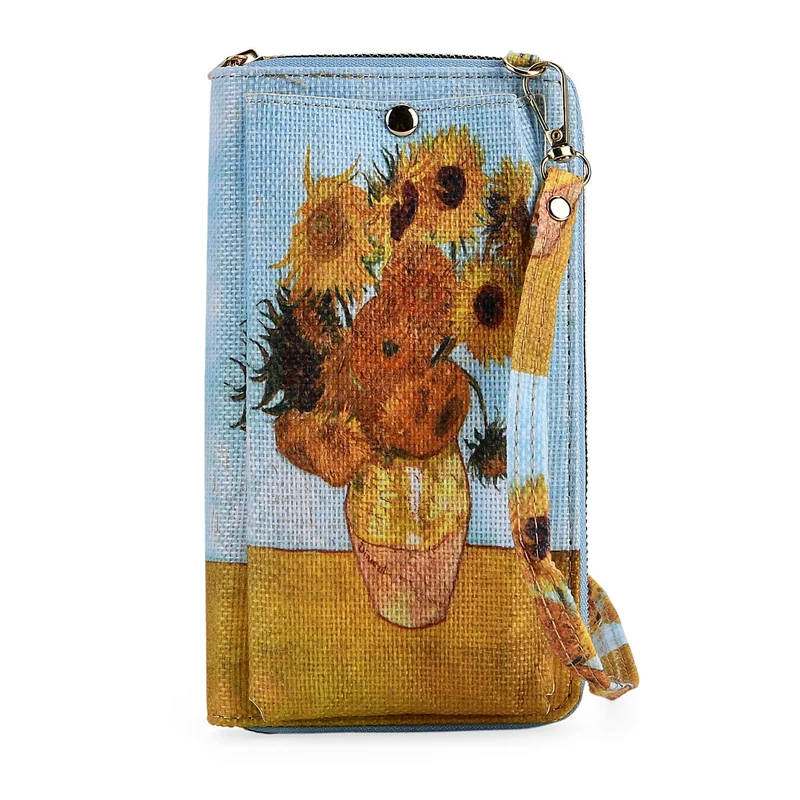 2-teiliges Taschenset - Shopper und Handytasche, ca. 40 x 12 x 35 cm (Shopper), ca. 20 x 11 x 2 cm (Handytasche), Sonnenblumen von Van Gogh