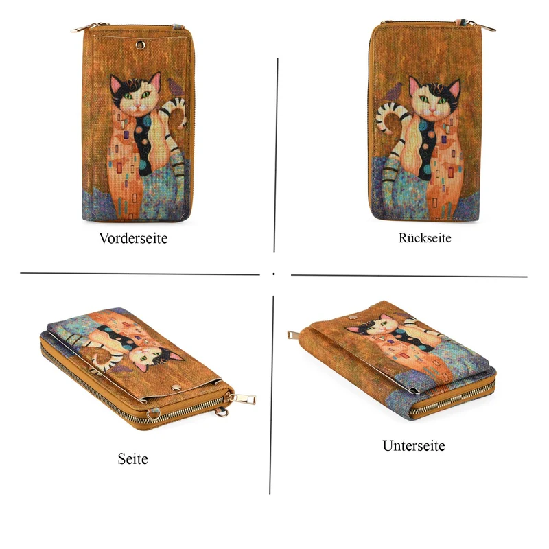 2-teiliges Taschenset - Shopper und Handytasche, ca. 40 x 12 x 35 cm (Shopper), ca. 20 x 11 x 2 cm (Handytasche), Sonnenblumen von Van Gogh