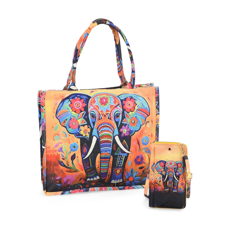 2-teiliges Taschenset - Shopper und Handytasche, ca. 40 x 12 x 35 cm (Shopper), ca. 20 x 11 x 2 cm (Handytasche), Sonnenblumen von Van Gogh