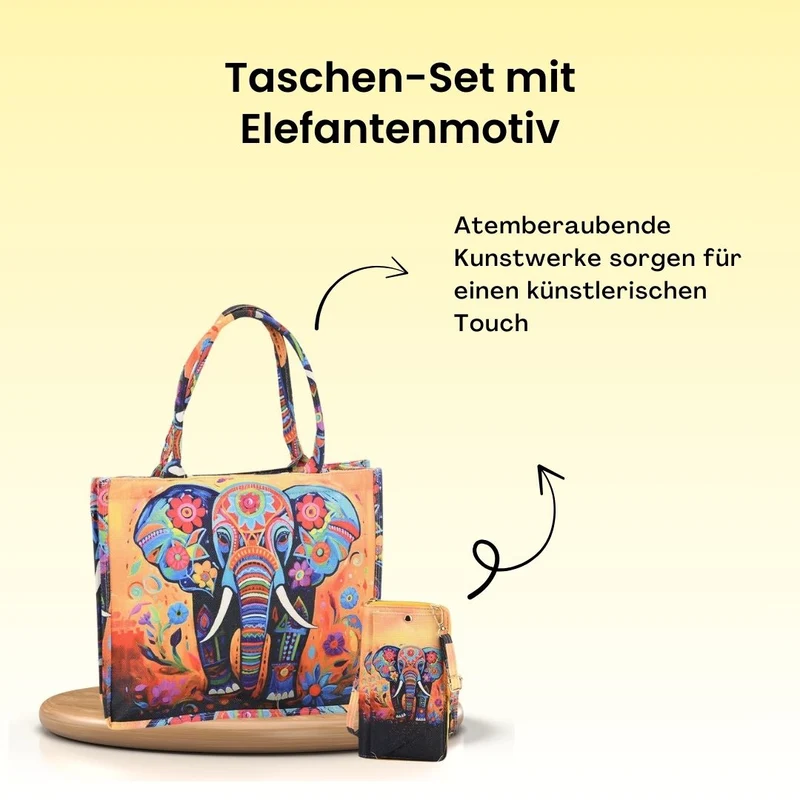 2-teiliges Taschenset - Shopper und Handytasche, ca. 40 x 12 x 35 cm (Shopper), ca. 20 x 11 x 2 cm (Handytasche), Sonnenblumen von Van Gogh