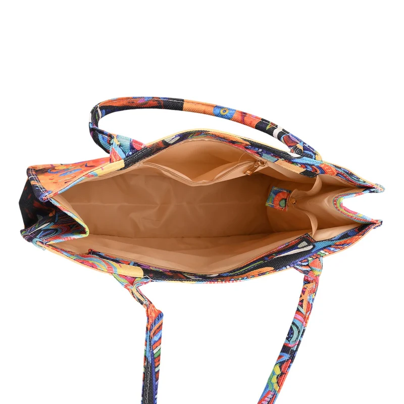 2-teiliges Taschenset - Shopper und Handytasche, ca. 40 x 12 x 35 cm (Shopper), ca. 20 x 11 x 2 cm (Handytasche), Sonnenblumen von Van Gogh