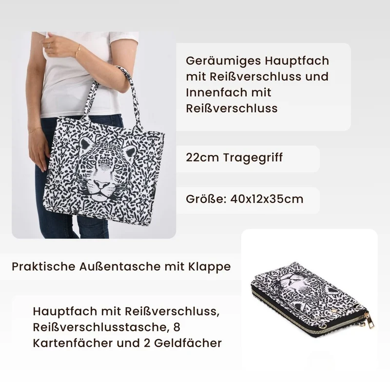2-teiliges Taschenset - Shopper und Handytasche, ca. 40 x 12 x 35 cm (Shopper), ca. 20 x 11 x 2 cm (Handytasche), Sonnenblumen von Van Gogh