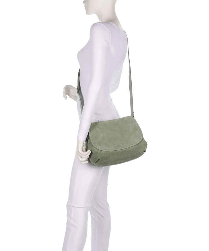 Coccinelle Rebekka Suede Schultertasche greenery