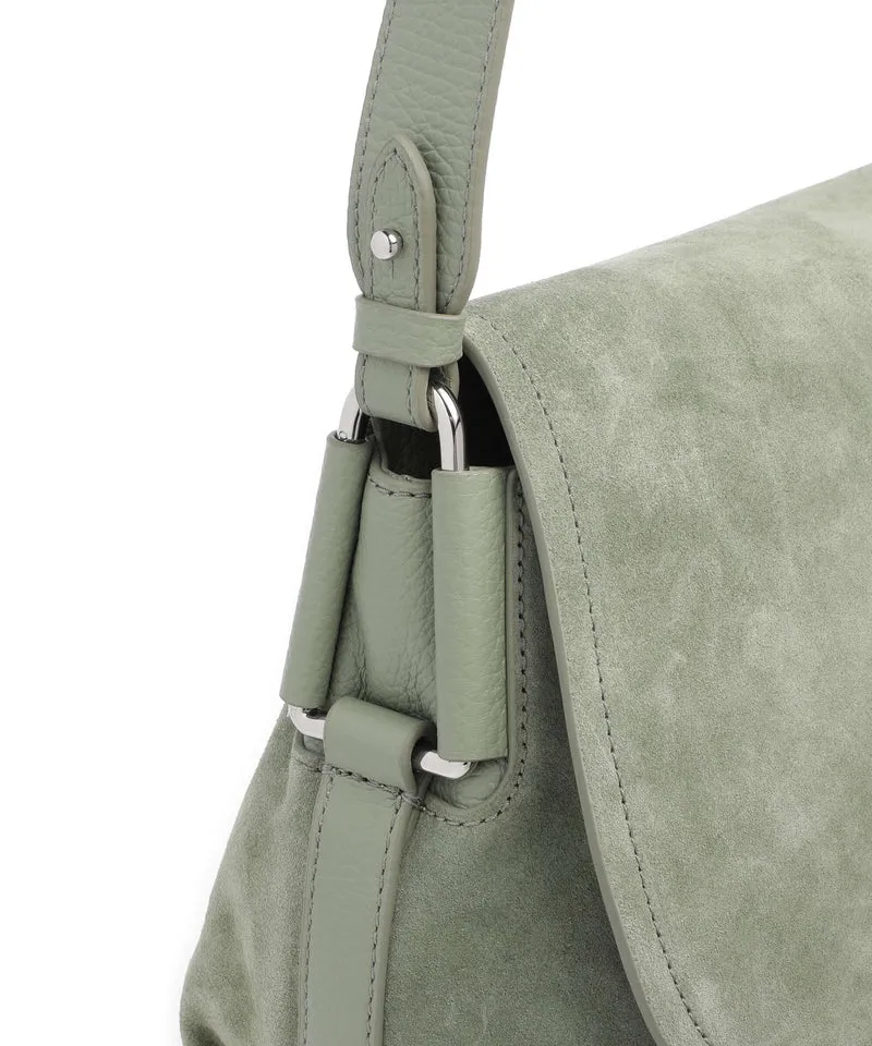 Coccinelle Rebekka Suede Schultertasche greenery